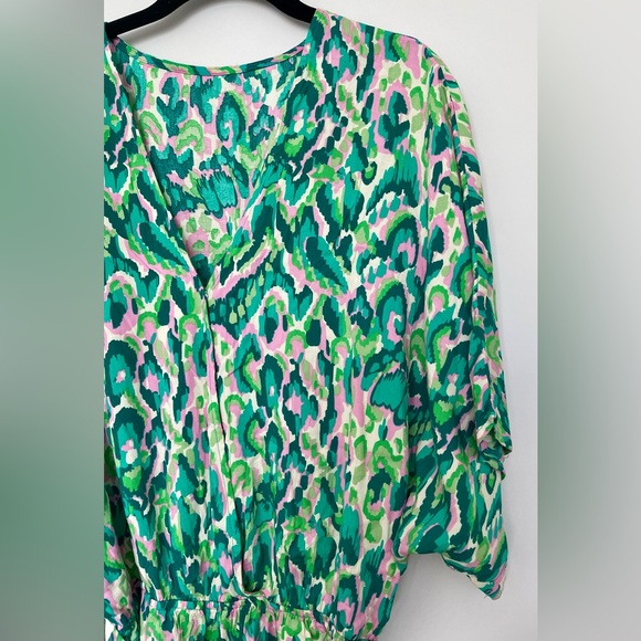 Cupshe Green Women's Lace Up Leopard Print Romper Size Medium NWT - Picture 3 of 9